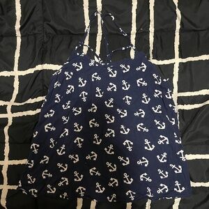 Anchor pattern spaghetti strapped shirt